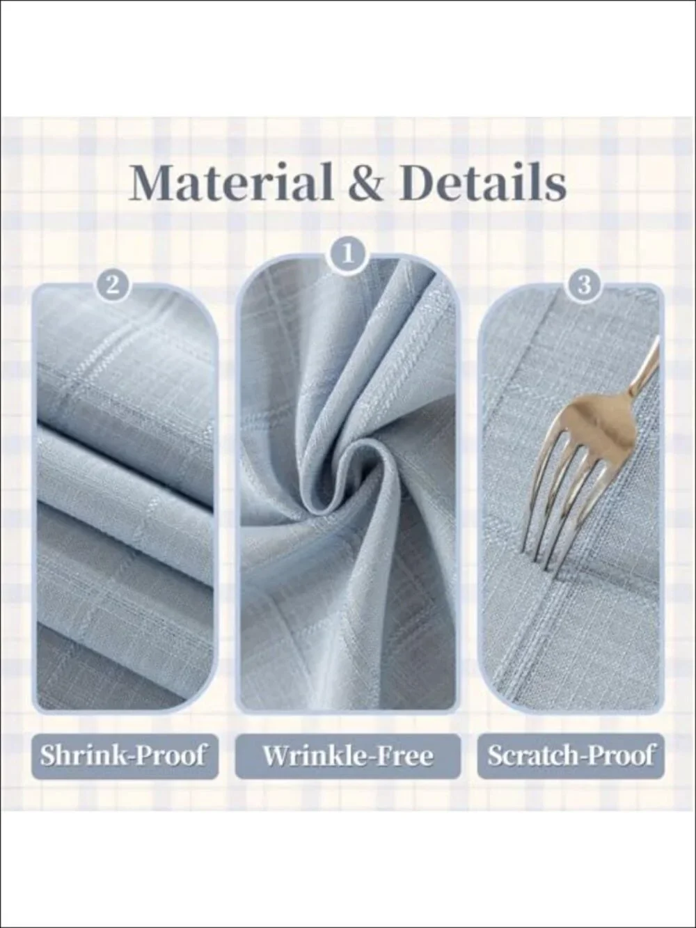 Laolitou Embroidered Grid Tablecloth Wrinkle Resistant 60x84